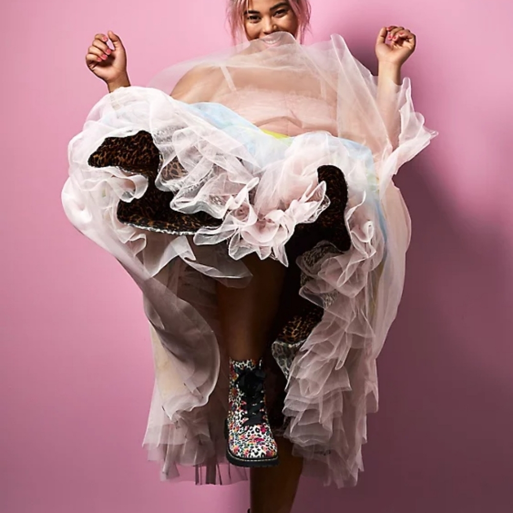 Torrid Betsey Johnson Rainbow Tulle Midi Dress